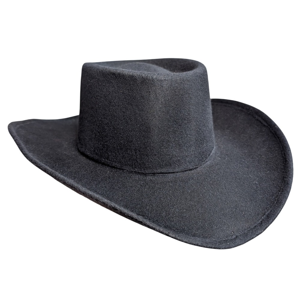 Vintage Pigalle Unisex 6 3/4 Black Felt Gambler Cowboy Hat